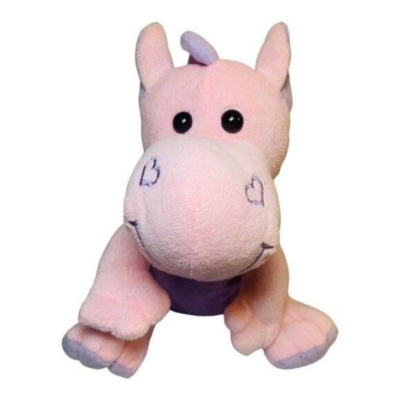 Inter American Plush Pink Dragon Purple Glitter Wings Stuffed Animal Toy 12” - Picture 2 of 5